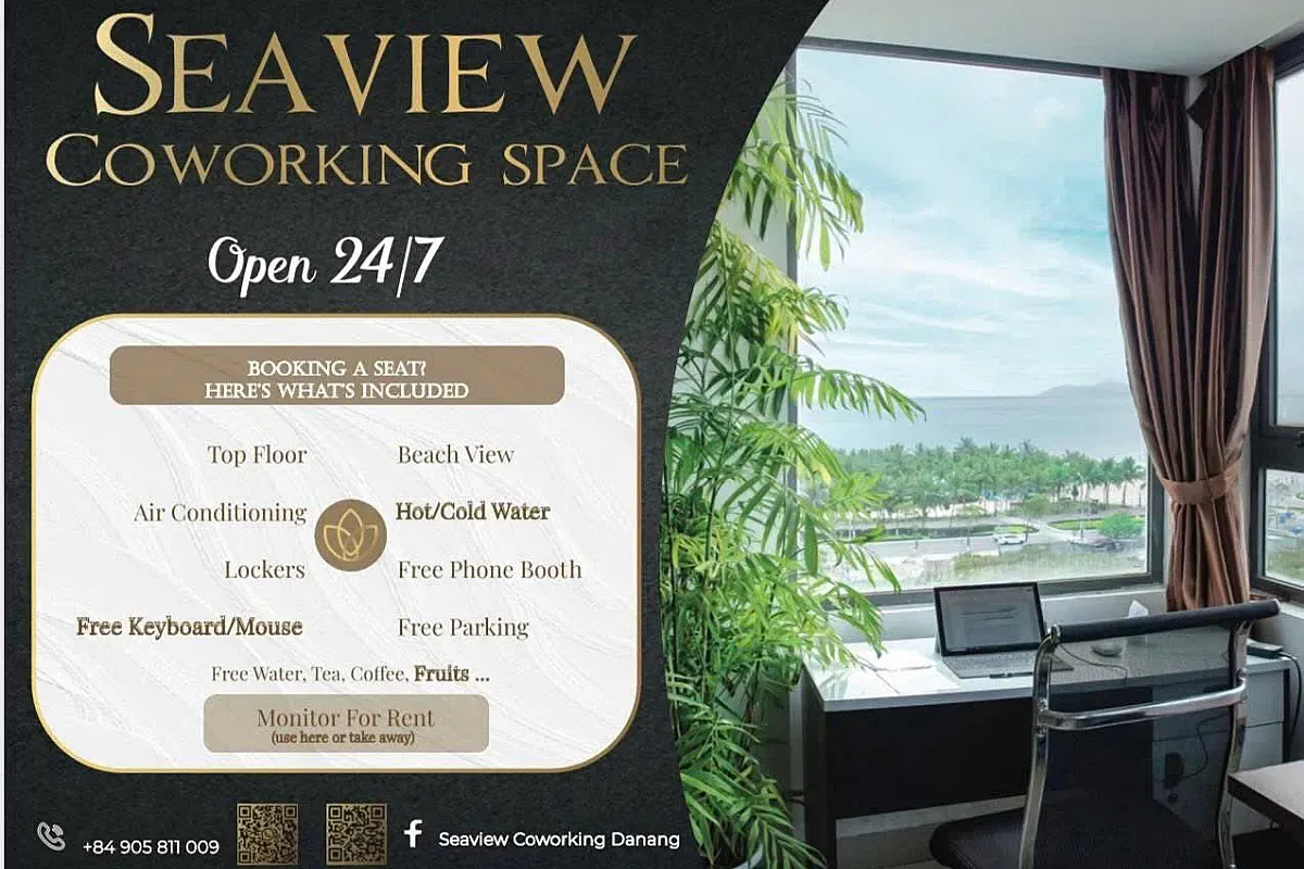 Seaview Coworking Space Da Nang laptop friendly café in Son Tra
